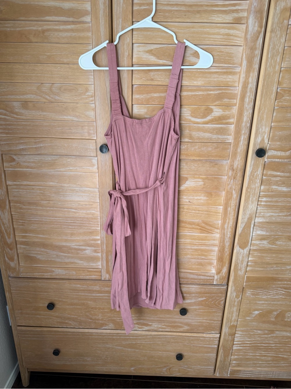 Universal Thread Mauve/Pink Mini Wrap Dress Linen/Viscose - Picture 3 of 3